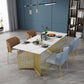 Luxury Home Sintered Stone Dining Table Rectangular Table with Double Pedestal Base Clearhalo ' dining_table' 'Dining Tables & Seating' 'Dining Tables' 'furn' 'furn_dining_table' 'Furniture' 'furniture_dining_table' 'Kitchen & Dining Furniture' 'kitchen&dining_furn' 'kitchen' 'kitchen_dining_table' 3816398