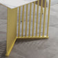 Luxury Home Sintered Stone Dining Table Rectangular Table with Double Pedestal Base Clearhalo ' dining_table' 'Dining Tables & Seating' 'Dining Tables' 'furn' 'furn_dining_table' 'Furniture' 'furniture_dining_table' 'Kitchen & Dining Furniture' 'kitchen&dining_furn' 'kitchen' 'kitchen_dining_table' 3816403