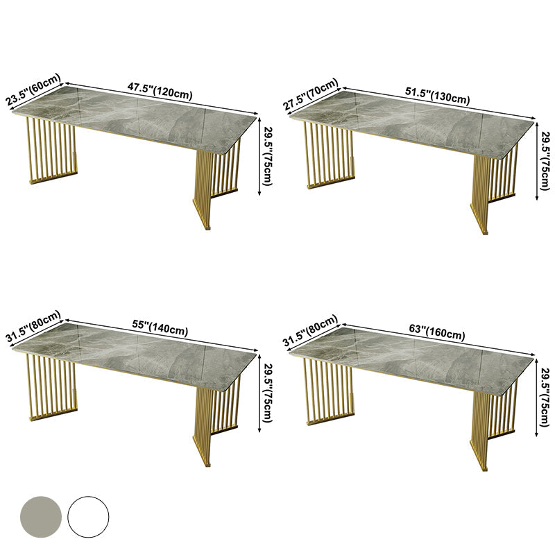Luxury Home Sintered Stone Dining Table Rectangular Table with Double Pedestal Base Clearhalo ' dining_table' 'Dining Tables & Seating' 'Dining Tables' 'furn' 'furn_dining_table' 'Furniture' 'furniture_dining_table' 'Kitchen & Dining Furniture' 'kitchen&dining_furn' 'kitchen' 'kitchen_dining_table' 3816405