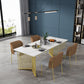 Luxury Home Sintered Stone Dining Table Rectangular Table with Double Pedestal Base Clearhalo ' dining_table' 'Dining Tables & Seating' 'Dining Tables' 'furn' 'furn_dining_table' 'Furniture' 'furniture_dining_table' 'Kitchen & Dining Furniture' 'kitchen&dining_furn' 'kitchen' 'kitchen_dining_table' 3816408