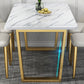 Table rectangulaire de luxe traditionnelle en métal, table en pierre frittée blanche avec base luge