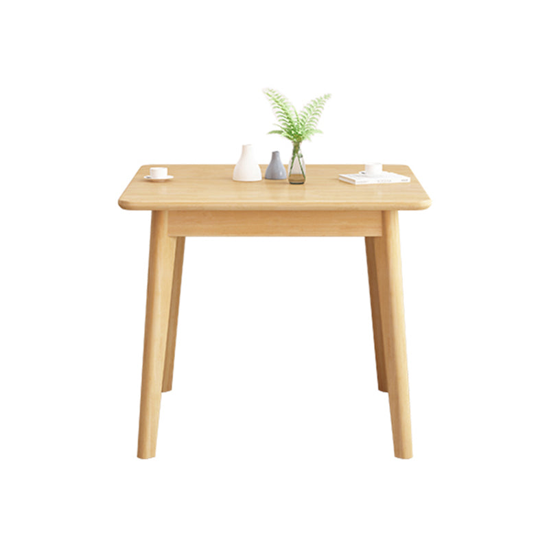 Square 4 Legs Industrial Dining Table Wood Color Fixed Table with Rubberwood Solid Wood Natural Without Chairs Clearhalo ' dining_table' 'Dining Tables & Seating' 'Dining Tables' 'furn' 'furn_dining_table' 'Furniture' 'furniture_dining_table' 'Kitchen & Dining Furniture' 'kitchen&dining_furn' 'kitchen' 'kitchen_dining_table' 3816430