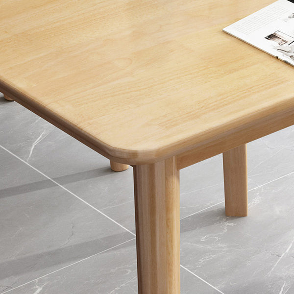 Square 4 Legs Industrial Dining Table Wood Color Fixed Table with Rubberwood Solid Wood Clearhalo ' dining_table' 'Dining Tables & Seating' 'Dining Tables' 'furn' 'furn_dining_table' 'Furniture' 'furniture_dining_table' 'Kitchen & Dining Furniture' 'kitchen&dining_furn' 'kitchen' 'kitchen_dining_table' 3816432