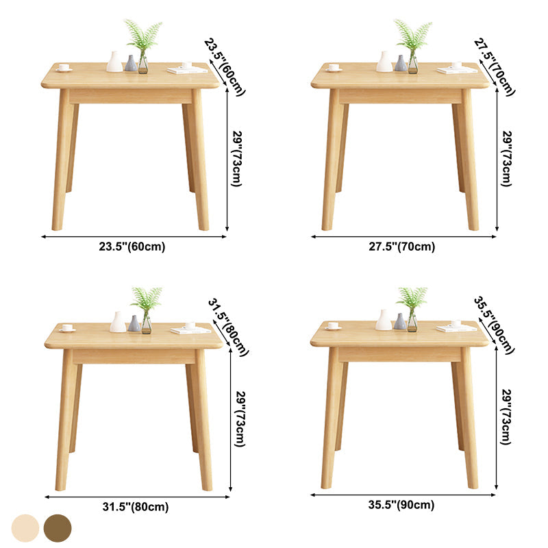 Square 4 Legs Industrial Dining Table Wood Color Fixed Table with Rubberwood Solid Wood Clearhalo ' dining_table' 'Dining Tables & Seating' 'Dining Tables' 'furn' 'furn_dining_table' 'Furniture' 'furniture_dining_table' 'Kitchen & Dining Furniture' 'kitchen&dining_furn' 'kitchen' 'kitchen_dining_table' 3816435