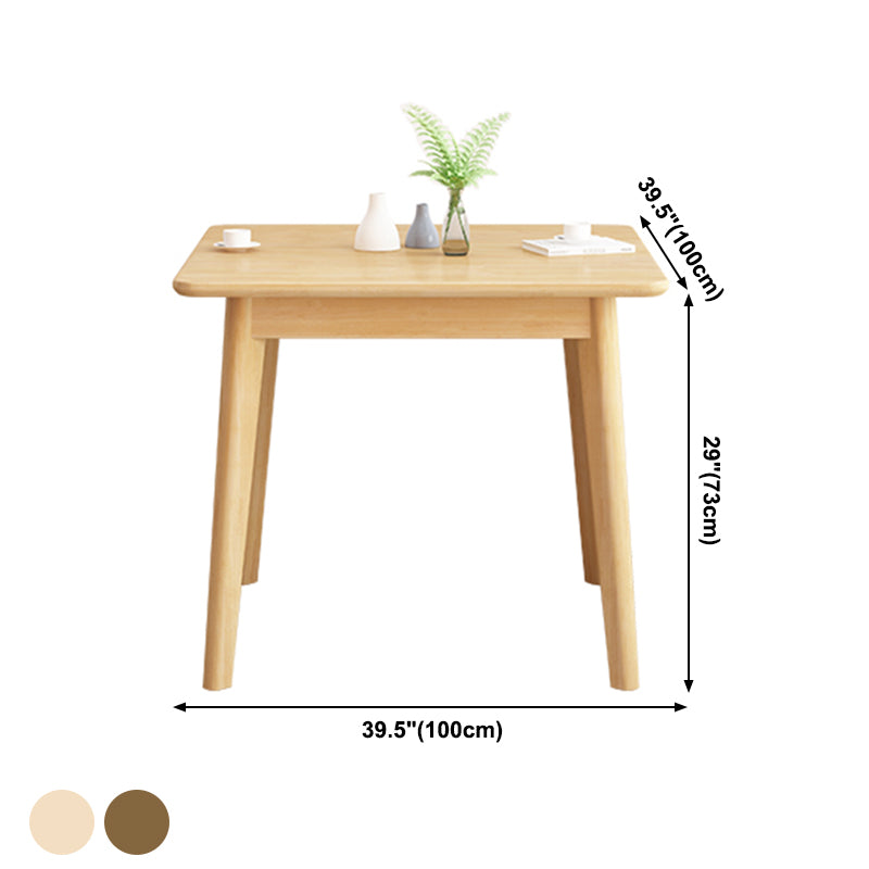 Square 4 Legs Industrial Dining Table Wood Color Fixed Table with Rubberwood Solid Wood Clearhalo ' dining_table' 'Dining Tables & Seating' 'Dining Tables' 'furn' 'furn_dining_table' 'Furniture' 'furniture_dining_table' 'Kitchen & Dining Furniture' 'kitchen&dining_furn' 'kitchen' 'kitchen_dining_table' 3816436