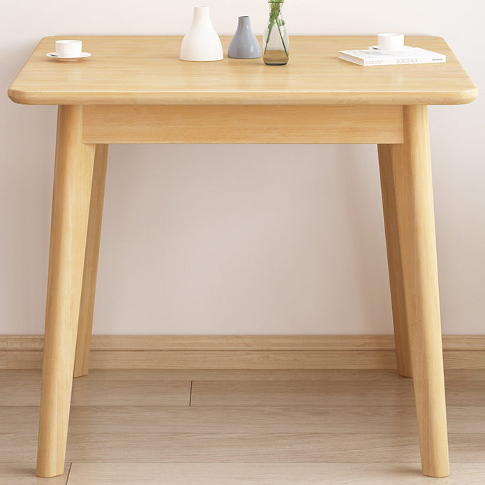 Square 4 Legs Industrial Dining Table Wood Color Fixed Table with Rubberwood Solid Wood Clearhalo ' dining_table' 'Dining Tables & Seating' 'Dining Tables' 'furn' 'furn_dining_table' 'Furniture' 'furniture_dining_table' 'Kitchen & Dining Furniture' 'kitchen&dining_furn' 'kitchen' 'kitchen_dining_table' 3816437