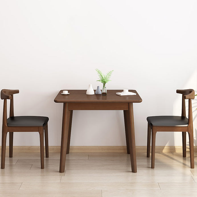 Square 4 Legs Industrial Dining Table Wood Color Fixed Table with Rubberwood Solid Wood Clearhalo ' dining_table' 'Dining Tables & Seating' 'Dining Tables' 'furn' 'furn_dining_table' 'Furniture' 'furniture_dining_table' 'Kitchen & Dining Furniture' 'kitchen&dining_furn' 'kitchen' 'kitchen_dining_table' 3816439