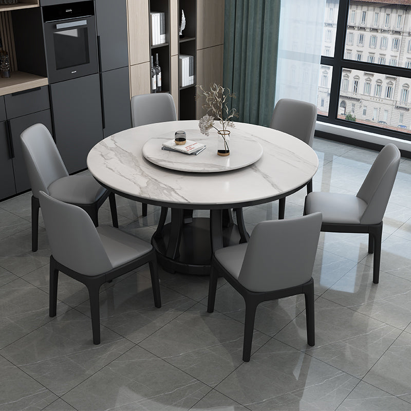Contemporary Sintered Stone Round Dining Table Standard Kitchen Dining Table with Pedestal Base Clearhalo ' dining_table' 'Dining Tables & Seating' 'Dining Tables' 'furn' 'furn_dining_table' 'Furniture' 'furniture_dining_table' 'Kitchen & Dining Furniture' 'kitchen&dining_furn' 'kitchen' 'kitchen_dining_table' 3816455