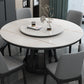 Contemporary Sintered Stone Round Dining Table Standard Kitchen Dining Table with Pedestal Base White Gold Without Chairs Clearhalo ' dining_table' 'Dining Tables & Seating' 'Dining Tables' 'furn' 'furn_dining_table' 'Furniture' 'furniture_dining_table' 'Kitchen & Dining Furniture' 'kitchen&dining_furn' 'kitchen' 'kitchen_dining_table' 3816464