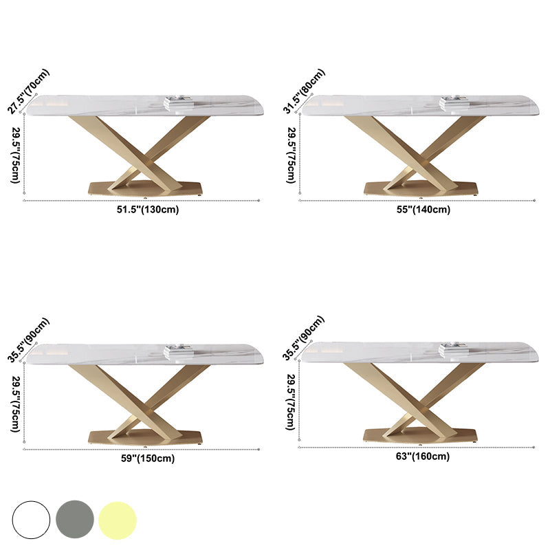 Luxury Sintered Stone Dining Table Rectangle Shape Table with Single Pedestal Base Clearhalo ' dining_table' 'Dining Tables & Seating' 'Dining Tables' 'furn' 'furn_dining_table' 'Furniture' 'furniture_dining_table' 'Kitchen & Dining Furniture' 'kitchen&dining_furn' 'kitchen' 'kitchen_dining_table' 3816474