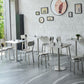 Industrial Dining Room Table Stainless Steel Table with Pedestal Table Clearhalo ' dining_table' 'Dining Tables & Seating' 'Dining Tables' 'furn' 'furn_dining_table' 'Furniture' 'furniture_dining_table' 'Kitchen & Dining Furniture' 'kitchen&dining_furn' 'kitchen' 'kitchen_dining_table' 3816478