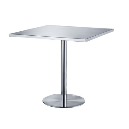 Industrial Dining Room Table Stainless Steel Table with Pedestal Table Without Chairs Clearhalo ' dining_table' 'Dining Tables & Seating' 'Dining Tables' 'furn' 'furn_dining_table' 'Furniture' 'furniture_dining_table' 'Kitchen & Dining Furniture' 'kitchen&dining_furn' 'kitchen' 'kitchen_dining_table' 3816480