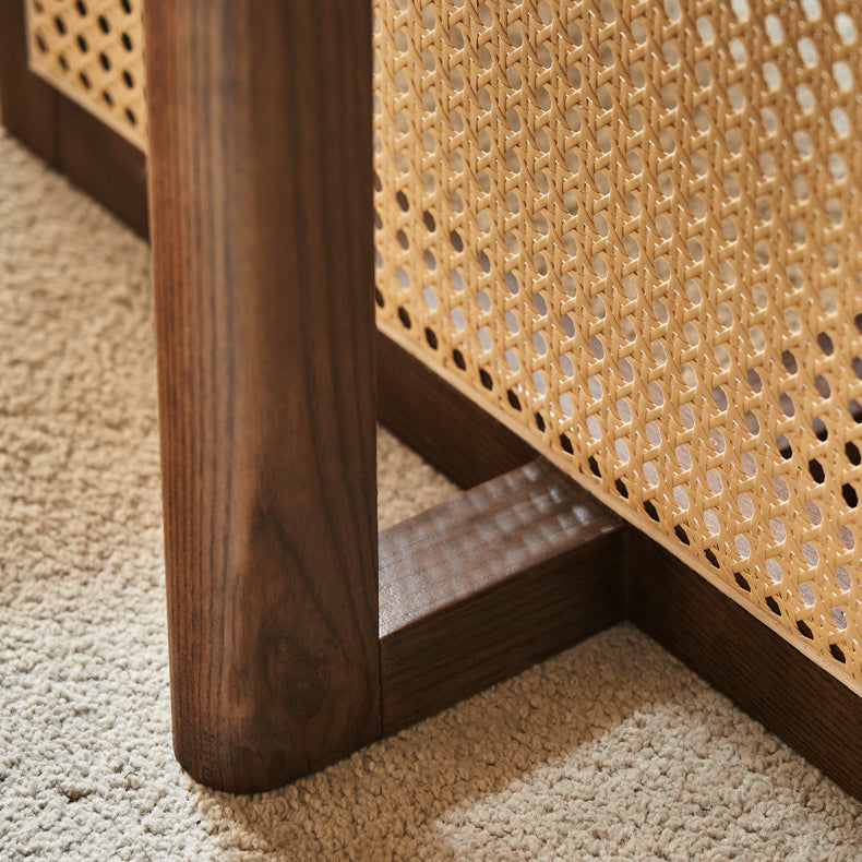 Rectangle Wood Dining Table Modern White Oak Table in Walnut with Double Pedestal Clearhalo ' dining_table' 'Dining Tables & Seating' 'Dining Tables' 'furn' 'furn_dining_table' 'Furniture' 'furniture_dining_table' 'Kitchen & Dining Furniture' 'kitchen&dining_furn' 'kitchen' 'kitchen_dining_table' 3816498