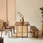 Rectangle Wood Dining Table Modern White Oak Table in Walnut with Double Pedestal Clearhalo ' dining_table' 'Dining Tables & Seating' 'Dining Tables' 'furn' 'furn_dining_table' 'Furniture' 'furniture_dining_table' 'Kitchen & Dining Furniture' 'kitchen&dining_furn' 'kitchen' 'kitchen_dining_table' 3816501