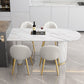 Contemporary Style Sintered Stone Dining Table Freeform Shape Table with Double Pedestal Base Clearhalo ' dining_table' 'Dining Tables & Seating' 'Dining Tables' 'furn' 'furn_dining_table' 'Furniture' 'furniture_dining_table' 'Kitchen & Dining Furniture' 'kitchen&dining_furn' 'kitchen' 'kitchen_dining_table' 3816508