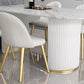 Contemporary Style Sintered Stone Dining Table Freeform Shape Table with Double Pedestal Base Clearhalo ' dining_table' 'Dining Tables & Seating' 'Dining Tables' 'furn' 'furn_dining_table' 'Furniture' 'furniture_dining_table' 'Kitchen & Dining Furniture' 'kitchen&dining_furn' 'kitchen' 'kitchen_dining_table' 3816511