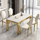 Metal Traditional Luxury Rectangle Dining Table Sintered Stone Table with 4 Legs Clearhalo ' dining_table' 'Dining Tables & Seating' 'Dining Tables' 'furn' 'furn_dining_table' 'Furniture' 'furniture_dining_table' 'Kitchen & Dining Furniture' 'kitchen&dining_furn' 'kitchen' 'kitchen_dining_table' 3816523