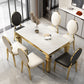 Metal Traditional Luxury Rectangle Dining Table Sintered Stone Table with 4 Legs Clearhalo ' dining_table' 'Dining Tables & Seating' 'Dining Tables' 'furn' 'furn_dining_table' 'Furniture' 'furniture_dining_table' 'Kitchen & Dining Furniture' 'kitchen&dining_furn' 'kitchen' 'kitchen_dining_table' 3816524