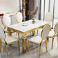 Metal Traditional Luxury Rectangle Dining Table Sintered Stone Table with 4 Legs Clearhalo ' dining_table' 'Dining Tables & Seating' 'Dining Tables' 'furn' 'furn_dining_table' 'Furniture' 'furniture_dining_table' 'Kitchen & Dining Furniture' 'kitchen&dining_furn' 'kitchen' 'kitchen_dining_table' 3816530