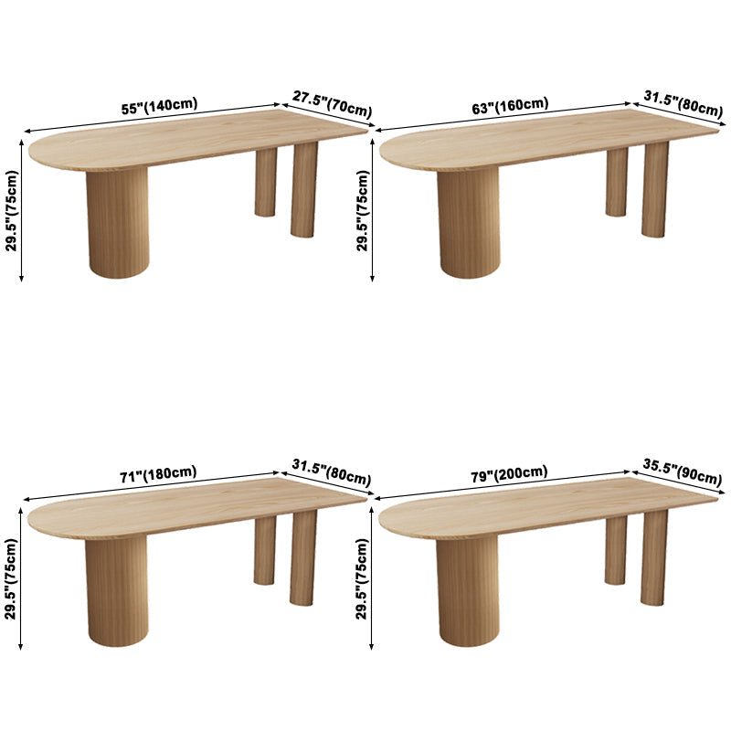 Modern Style Pine Solid Wood Dining Table Double Pedestal Base Freeform Table for Home Clearhalo ' dining_table' 'Dining Tables & Seating' 'Dining Tables' 'furn' 'furn_dining_table' 'Furniture' 'furniture_dining_table' 'Kitchen & Dining Furniture' 'kitchen&dining_furn' 'kitchen' 'kitchen_dining_table' 3816554