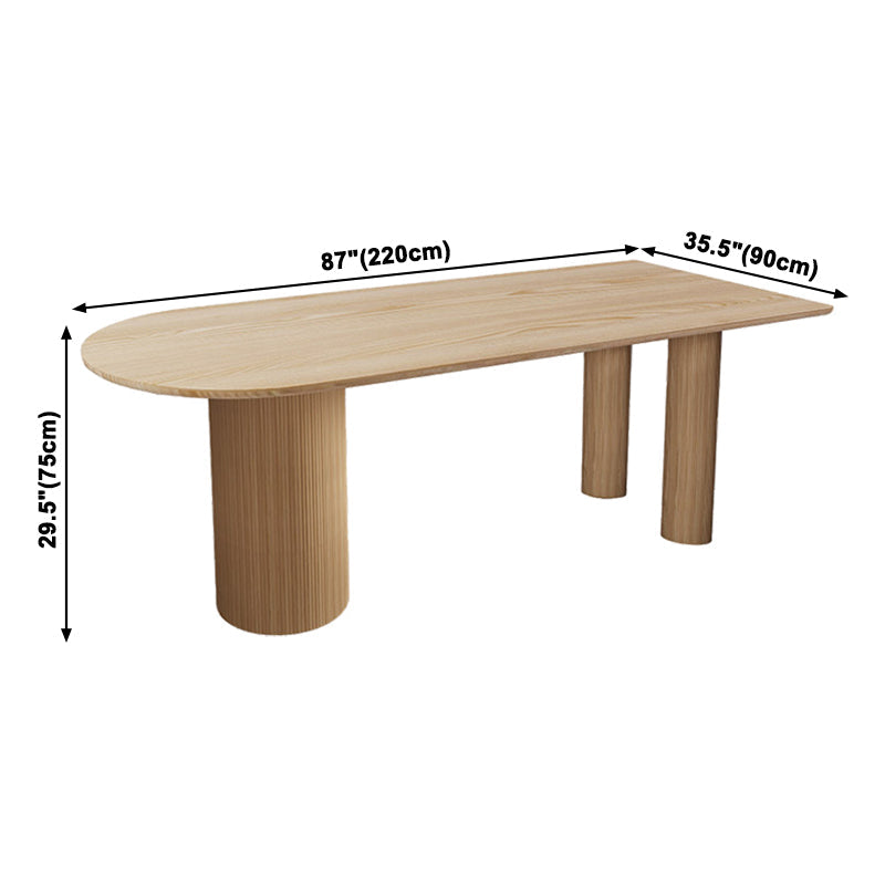 Modern Style Pine Solid Wood Dining Table Double Pedestal Base Freeform Table for Home Clearhalo ' dining_table' 'Dining Tables & Seating' 'Dining Tables' 'furn' 'furn_dining_table' 'Furniture' 'furniture_dining_table' 'Kitchen & Dining Furniture' 'kitchen&dining_furn' 'kitchen' 'kitchen_dining_table' 3816555