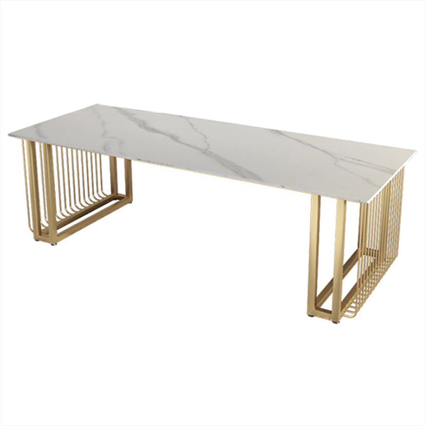 Industrial Sintered Stone Standard Dining Table Kitchen Rectangle Shape Dining Table for Kitchen White Without Chairs Clearhalo ' dining_table' 'Dining Tables & Seating' 'Dining Tables' 'furn' 'furn_dining_table' 'Furniture' 'furniture_dining_table' 'Kitchen & Dining Furniture' 'kitchen&dining_furn' 'kitchen' 'kitchen_dining_table' 3816557
