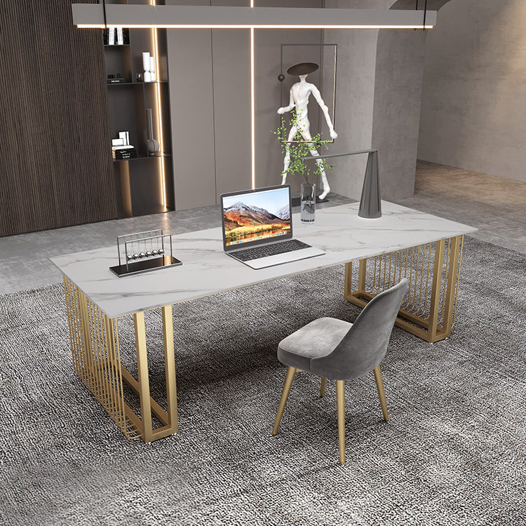Industrial Sintered Stone Standard Dining Table Kitchen Rectangle Shape Dining Table for Kitchen Clearhalo ' dining_table' 'Dining Tables & Seating' 'Dining Tables' 'furn' 'furn_dining_table' 'Furniture' 'furniture_dining_table' 'Kitchen & Dining Furniture' 'kitchen&dining_furn' 'kitchen' 'kitchen_dining_table' 3816560