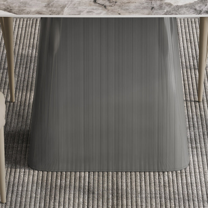 Rectangle Sintered Stone Dining Table Modern Table with Grey Metal Pedestal Clearhalo ' dining_table' 'Dining Tables & Seating' 'Dining Tables' 'furn' 'furn_dining_table' 'Furniture' 'furniture_dining_table' 'Kitchen & Dining Furniture' 'kitchen&dining_furn' 'kitchen' 'kitchen_dining_table' 3816585