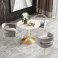 Round Tulip Base Glam Dining Table White Fixed Table of Sintered Stone Clearhalo ' dining_table' 'Dining Tables & Seating' 'Dining Tables' 'furn' 'furn_dining_table' 'Furniture' 'furniture_dining_table' 'Kitchen & Dining Furniture' 'kitchen&dining_furn' 'kitchen' 'kitchen_dining_table' 3816591