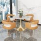 Round Tulip Base Glam Dining Table White Fixed Table of Sintered Stone Clearhalo ' dining_table' 'Dining Tables & Seating' 'Dining Tables' 'furn' 'furn_dining_table' 'Furniture' 'furniture_dining_table' 'Kitchen & Dining Furniture' 'kitchen&dining_furn' 'kitchen' 'kitchen_dining_table' 3816596