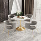 Round Tulip Base Glam Dining Table White Fixed Table of Sintered Stone Clearhalo ' dining_table' 'Dining Tables & Seating' 'Dining Tables' 'furn' 'furn_dining_table' 'Furniture' 'furniture_dining_table' 'Kitchen & Dining Furniture' 'kitchen&dining_furn' 'kitchen' 'kitchen_dining_table' 3816601
