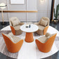 Round Dinette Table Traditional Luxury Dinner Room Kitchen Table with Metal Base Clearhalo ' dining_table' 'Dining Tables & Seating' 'Dining Tables' 'furn' 'furn_dining_table' 'Furniture' 'furniture_dining_table' 'Kitchen & Dining Furniture' 'kitchen&dining_furn' 'kitchen' 'kitchen_dining_table' 3816605