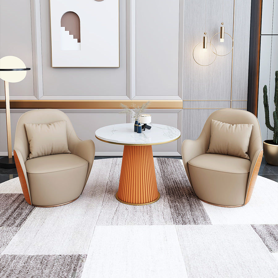 Round Dinette Table Traditional Luxury Dinner Room Kitchen Table with Metal Base Clearhalo ' dining_table' 'Dining Tables & Seating' 'Dining Tables' 'furn' 'furn_dining_table' 'Furniture' 'furniture_dining_table' 'Kitchen & Dining Furniture' 'kitchen&dining_furn' 'kitchen' 'kitchen_dining_table' 3816606