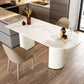 Simple Style Home Sintered Stone Dining Table Freeform Shape Table with Double Pedestal Base Clearhalo ' dining_table' 'Dining Tables & Seating' 'Dining Tables' 'furn' 'furn_dining_table' 'Furniture' 'furniture_dining_table' 'Kitchen & Dining Furniture' 'kitchen&dining_furn' 'kitchen' 'kitchen_dining_table' 3816612