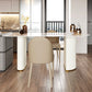 Simple Style Home Sintered Stone Dining Table Freeform Shape Table with Double Pedestal Base Clearhalo ' dining_table' 'Dining Tables & Seating' 'Dining Tables' 'furn' 'furn_dining_table' 'Furniture' 'furniture_dining_table' 'Kitchen & Dining Furniture' 'kitchen&dining_furn' 'kitchen' 'kitchen_dining_table' 3816614