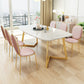 Metal Traditional Luxury Rectangle Indoor Table Sintered Stone Dining Table with Sled Base Clearhalo ' dining_table' 'Dining Tables & Seating' 'Dining Tables' 'furn' 'furn_dining_table' 'Furniture' 'furniture_dining_table' 'Kitchen & Dining Furniture' 'kitchen&dining_furn' 'kitchen' 'kitchen_dining_table' 3816620