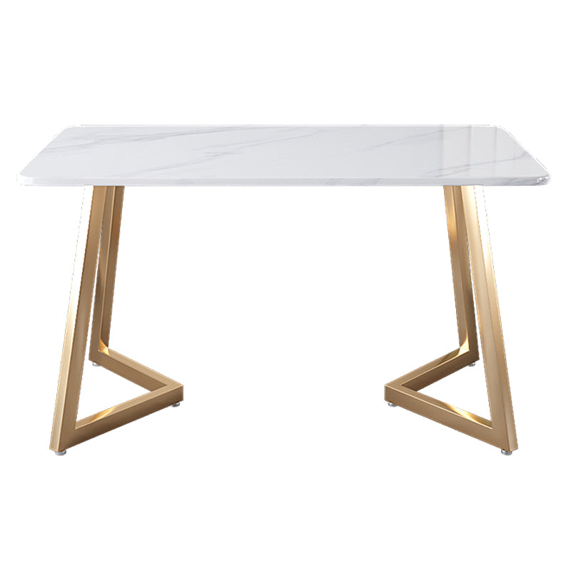 Metal Traditional Luxury Rectangle Indoor Table Sintered Stone Dining Table with Sled Base Rectangle Stone Clearhalo ' dining_table' 'Dining Tables & Seating' 'Dining Tables' 'furn' 'furn_dining_table' 'Furniture' 'furniture_dining_table' 'Kitchen & Dining Furniture' 'kitchen&dining_furn' 'kitchen' 'kitchen_dining_table' 3816623
