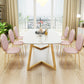 Metal Traditional Luxury Rectangle Indoor Table Sintered Stone Dining Table with Sled Base Clearhalo ' dining_table' 'Dining Tables & Seating' 'Dining Tables' 'furn' 'furn_dining_table' 'Furniture' 'furniture_dining_table' 'Kitchen & Dining Furniture' 'kitchen&dining_furn' 'kitchen' 'kitchen_dining_table' 3816629