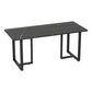 Industrial Sintered Stone Dinner Room Kitchen Table Black Table with Metal Base for Dinning Room Without Chairs Clearhalo ' dining_table' 'Dining Tables & Seating' 'Dining Tables' 'furn' 'furn_dining_table' 'Furniture' 'furniture_dining_table' 'Kitchen & Dining Furniture' 'kitchen&dining_furn' 'kitchen' 'kitchen_dining_table' 3816636