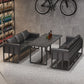 Industrial Sintered Stone Dinner Room Kitchen Table Black Table with Metal Base for Dinning Room Clearhalo ' dining_table' 'Dining Tables & Seating' 'Dining Tables' 'furn' 'furn_dining_table' 'Furniture' 'furniture_dining_table' 'Kitchen & Dining Furniture' 'kitchen&dining_furn' 'kitchen' 'kitchen_dining_table' 3816640