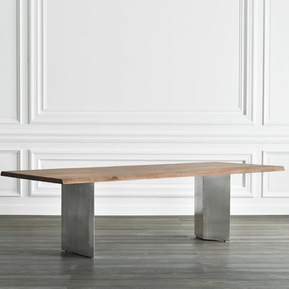 Rectangle Wood Color Dining Table Solid Wood Table Luxury with Double Pedestal Without Chairs Clearhalo ' dining_table' 'Dining Tables & Seating' 'Dining Tables' 'furn' 'furn_dining_table' 'Furniture' 'furniture_dining_table' 'Kitchen & Dining Furniture' 'kitchen&dining_furn' 'kitchen' 'kitchen_dining_table' 3816647