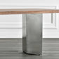 Rectangle Wood Color Dining Table Solid Wood Table Luxury with Double Pedestal Clearhalo ' dining_table' 'Dining Tables & Seating' 'Dining Tables' 'furn' 'furn_dining_table' 'Furniture' 'furniture_dining_table' 'Kitchen & Dining Furniture' 'kitchen&dining_furn' 'kitchen' 'kitchen_dining_table' 3816650