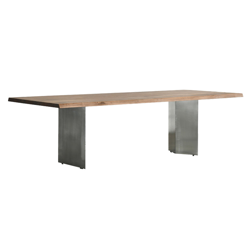 Rectangle Wood Color Dining Table Solid Wood Table Luxury with Double Pedestal Clearhalo ' dining_table' 'Dining Tables & Seating' 'Dining Tables' 'furn' 'furn_dining_table' 'Furniture' 'furniture_dining_table' 'Kitchen & Dining Furniture' 'kitchen&dining_furn' 'kitchen' 'kitchen_dining_table' 3816651