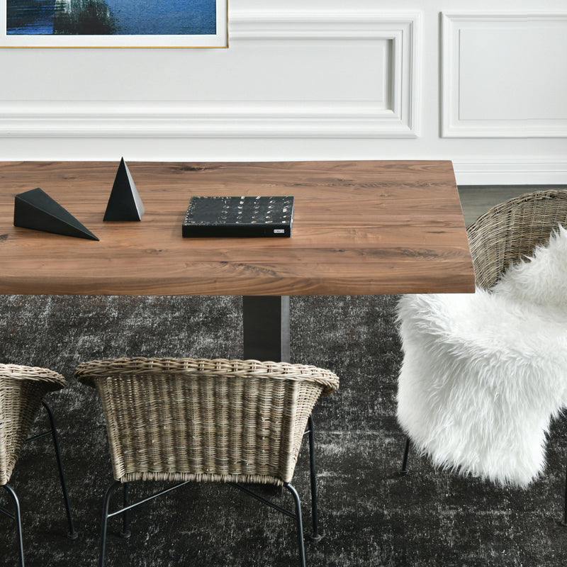 Rectangle Wood Color Dining Table Solid Wood Table Luxury with Double Pedestal Clearhalo ' dining_table' 'Dining Tables & Seating' 'Dining Tables' 'furn' 'furn_dining_table' 'Furniture' 'furniture_dining_table' 'Kitchen & Dining Furniture' 'kitchen&dining_furn' 'kitchen' 'kitchen_dining_table' 3816652