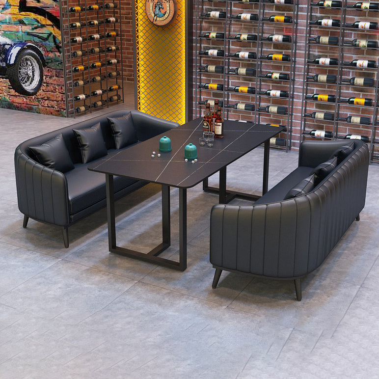 Industrial Style Dinner Room Kitchen Table Metal Base Table for Dinning Room Clearhalo ' dining_table' 'Dining Tables & Seating' 'Dining Tables' 'furn' 'furn_dining_table' 'Furniture' 'furniture_dining_table' 'Kitchen & Dining Furniture' 'kitchen&dining_furn' 'kitchen' 'kitchen_dining_table' 3816663