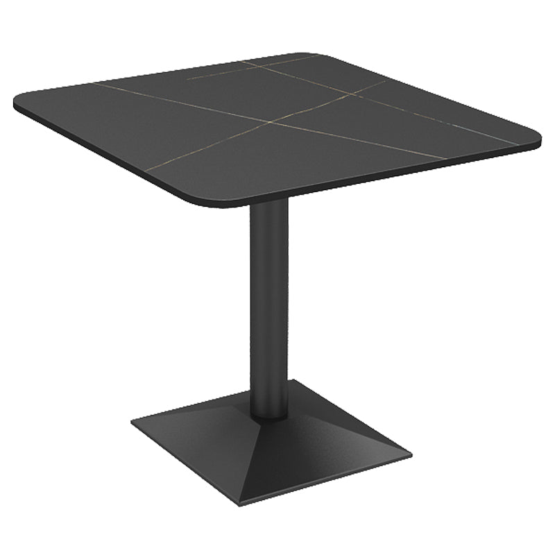 Industrial Style Dinner Room Kitchen Table Metal Base Table for Dinning Room Black 23.6"L x 23.6"W x 29.5"H Without Chairs Clearhalo ' dining_table' 'Dining Tables & Seating' 'Dining Tables' 'furn' 'furn_dining_table' 'Furniture' 'furniture_dining_table' 'Kitchen & Dining Furniture' 'kitchen&dining_furn' 'kitchen' 'kitchen_dining_table' 3816665