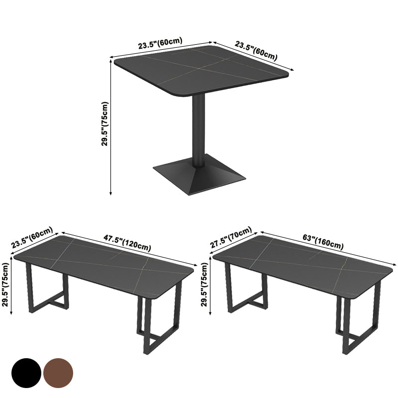 Industrial Style Dinner Room Kitchen Table Metal Base Table for Dinning Room Clearhalo ' dining_table' 'Dining Tables & Seating' 'Dining Tables' 'furn' 'furn_dining_table' 'Furniture' 'furniture_dining_table' 'Kitchen & Dining Furniture' 'kitchen&dining_furn' 'kitchen' 'kitchen_dining_table' 3816673