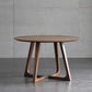 Round Shape Double Pedestal Modern Dining Table Wood Color Fixed Table with Solid Wood Clearhalo ' dining_table' 'Dining Tables & Seating' 'Dining Tables' 'furn' 'furn_dining_table' 'Furniture' 'furniture_dining_table' 'Kitchen & Dining Furniture' 'kitchen&dining_furn' 'kitchen' 'kitchen_dining_table' 3816677