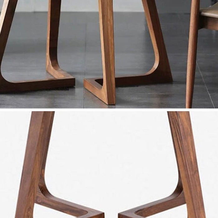 Round Shape Double Pedestal Modern Dining Table Wood Color Fixed Table with Solid Wood Clearhalo ' dining_table' 'Dining Tables & Seating' 'Dining Tables' 'furn' 'furn_dining_table' 'Furniture' 'furniture_dining_table' 'Kitchen & Dining Furniture' 'kitchen&dining_furn' 'kitchen' 'kitchen_dining_table' 3816679