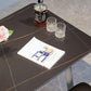 Industrial Dining Table Black Sintered Stone Dining Table with Double Pedestal Clearhalo ' dining_table' 'Dining Tables & Seating' 'Dining Tables' 'furn' 'furn_dining_table' 'Furniture' 'furniture_dining_table' 'Kitchen & Dining Furniture' 'kitchen&dining_furn' 'kitchen' 'kitchen_dining_table' 3816692